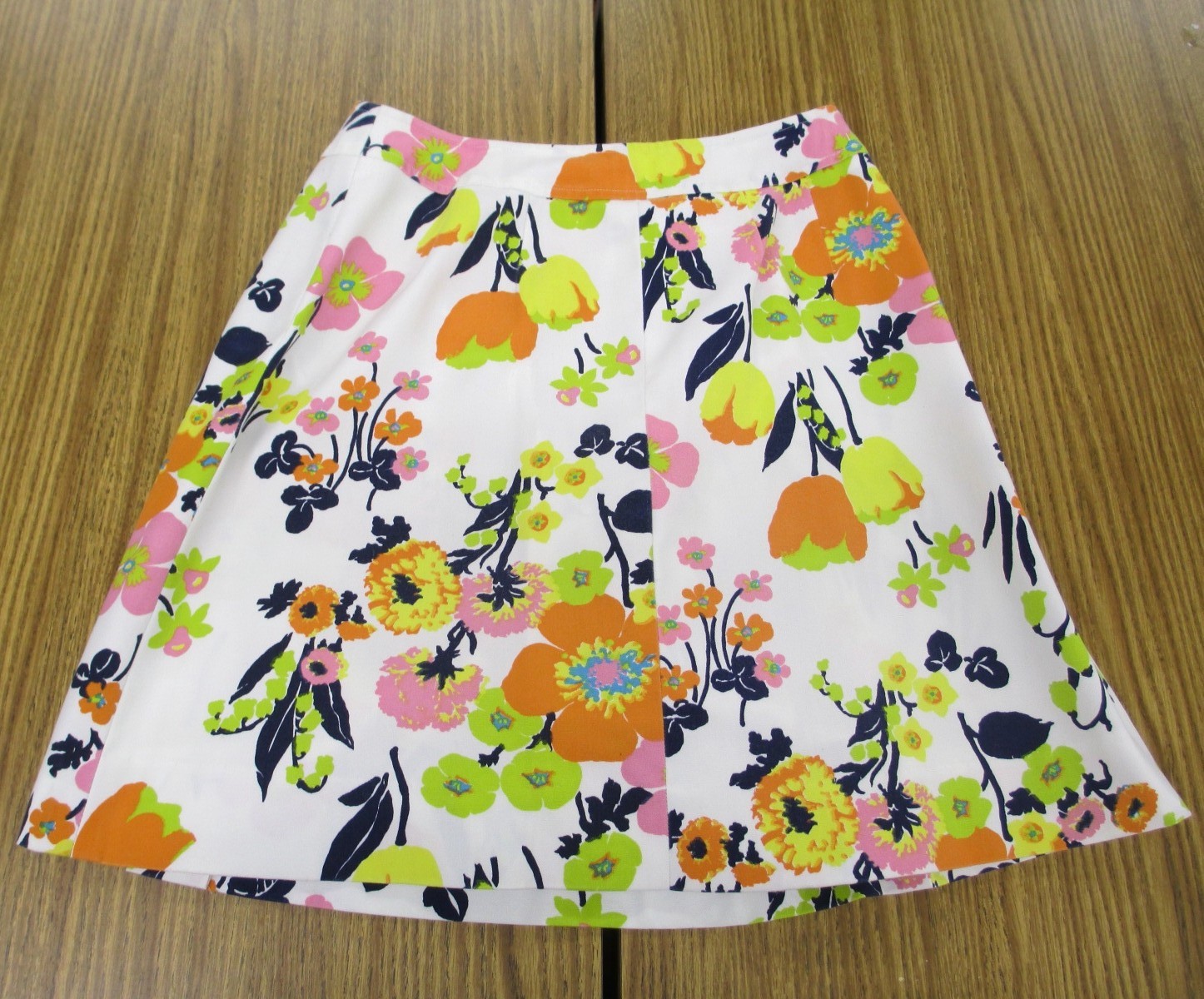 VTG Gino Paoli White Floral Skorts S Colorful Wrap Button Skirt 1970’s size 14