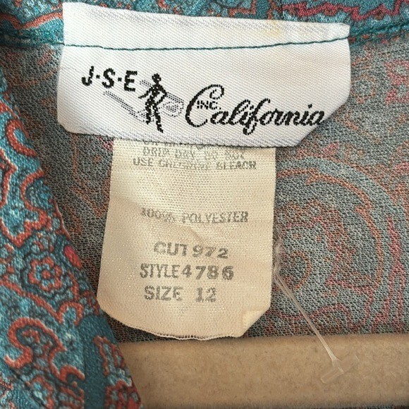 Vintage 70s JSE of California Sleeveless Belted Dress Tag Size 12