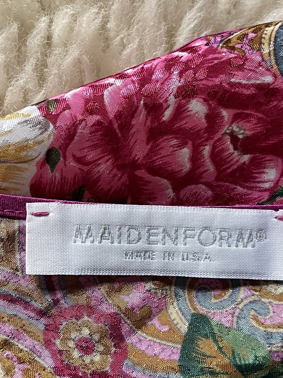 Vintage maidenform floral Satin lingerie slip dress Large USA