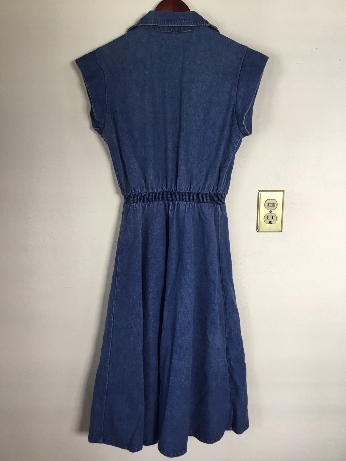 70s Vintage Jean Denim Midi Western Dress The Smuggler Size M