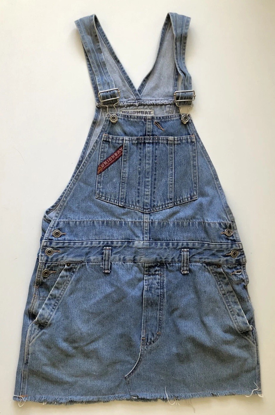 Union Bay Vintage Overalls dress Size Medium Denim Light Wash 90s Womens