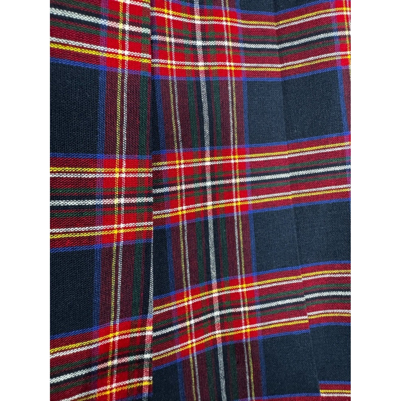 Wildcat Y2K 100% Cotton Classic Navy Red Plaid Pleated Skirt Size Large