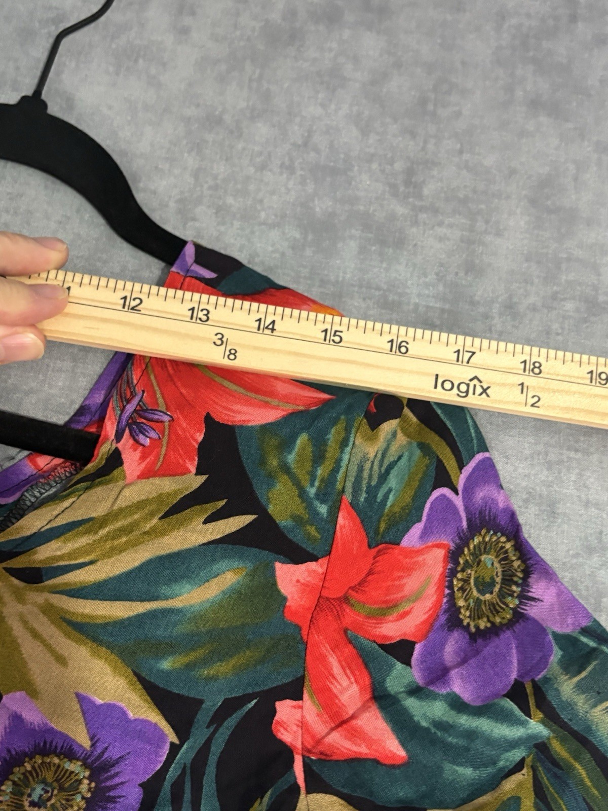 Vintage LA Belle Floral Rayon Midi Dress Women M 90s Tie Waist USA Hawaiian