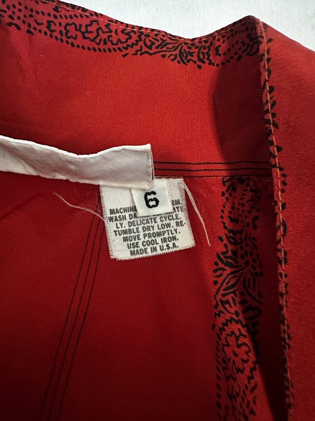 Vintage Lanvin Shirtdress Red & Black Pattern. 60s/70s
