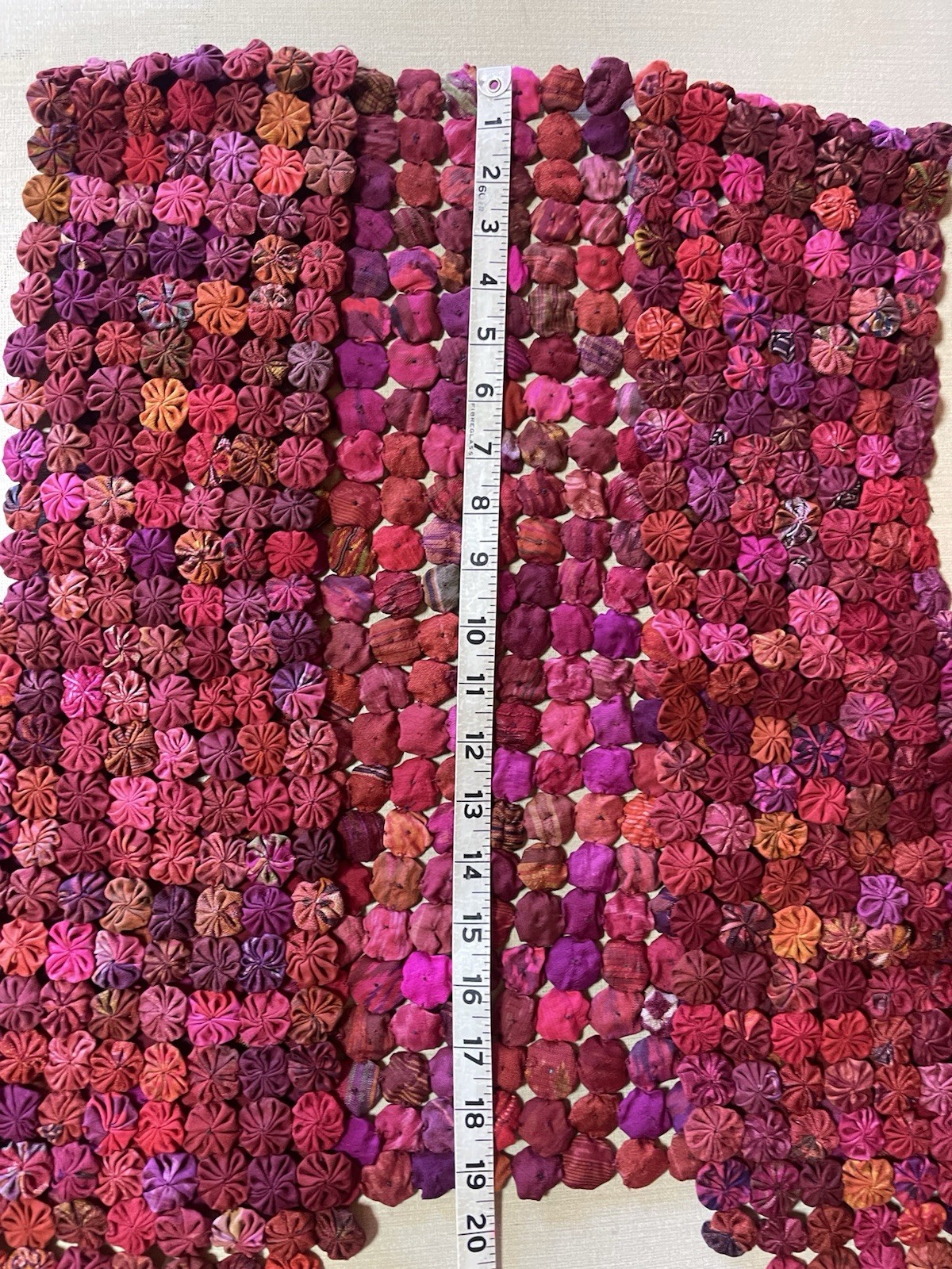 Vintage Art To Wear O/S Beautiful 1″ Yo-Yo Handmade Multicolor Cotton Vest, EUC