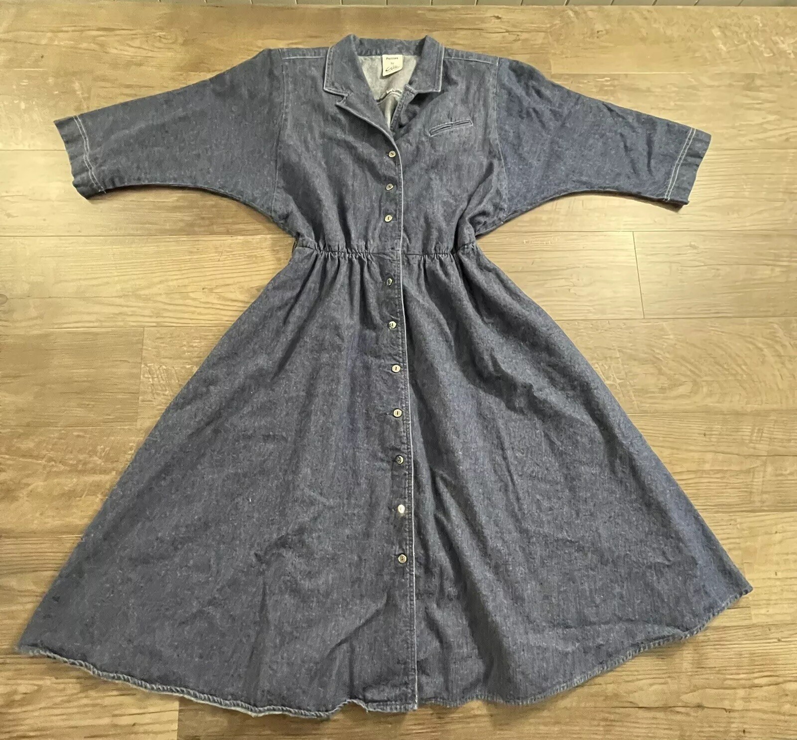 Vintage Full Denim Dress Petites By Willi Size Sm? Button