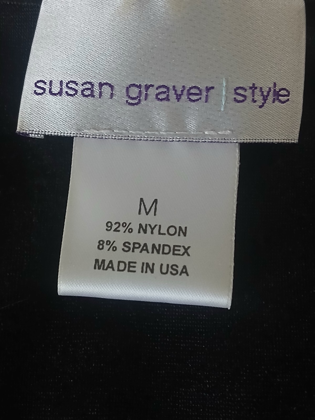 Vintage Susan Graver Black Size M Long Sleeve Mid-calf Flowy V-neck Dress
