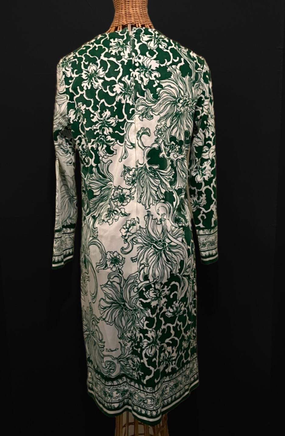 Gorgeous vintage Don Manuel of Miami green and cream floral print dress