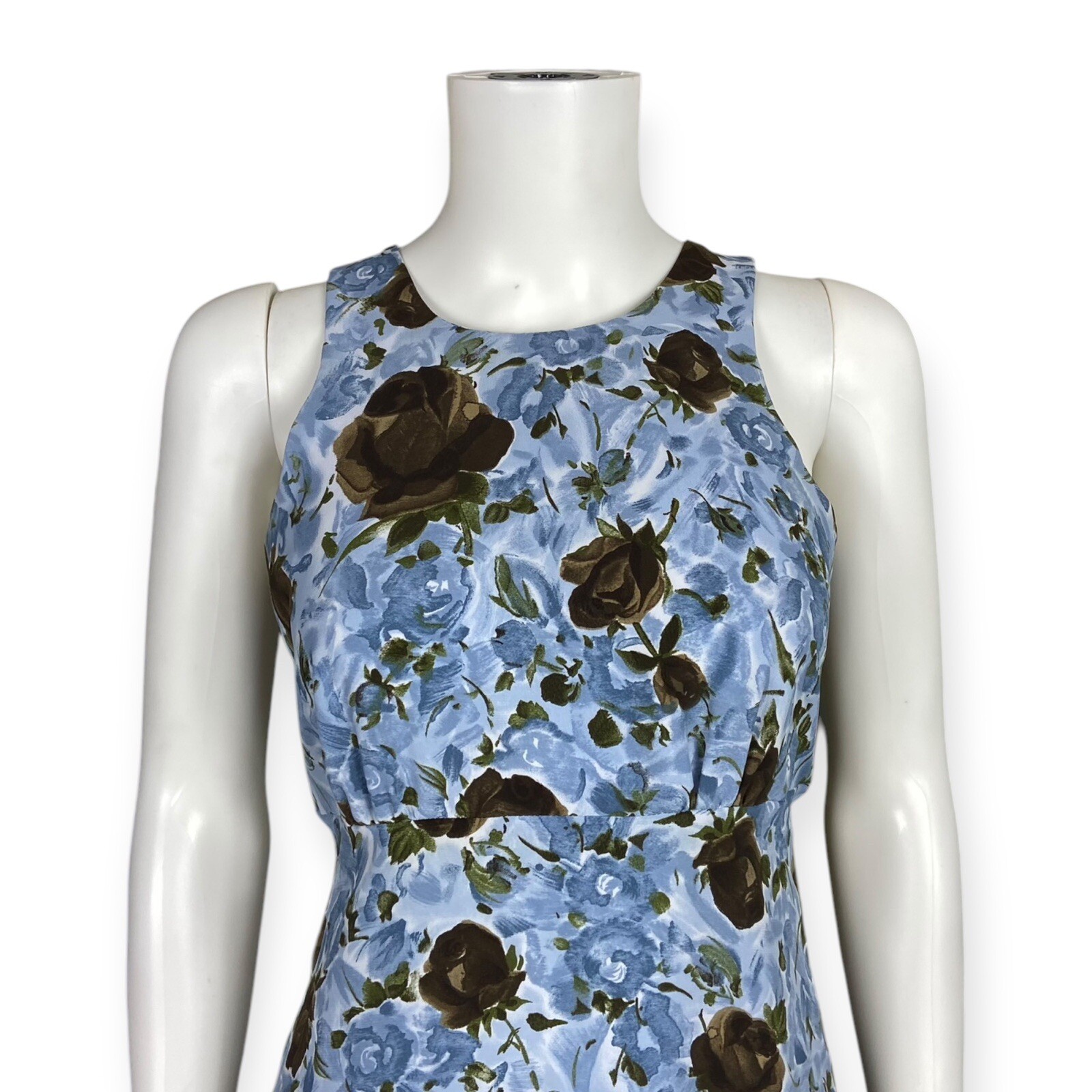 Byer Too! California Women’s VTG 90s Blue Floral Grunge Midi Dress 3