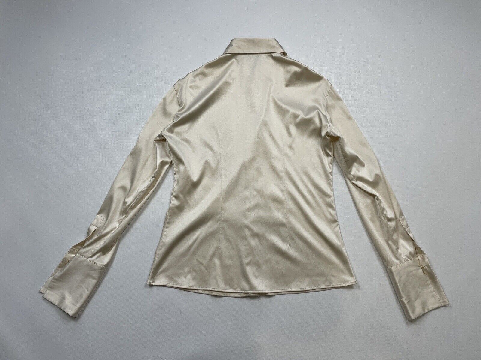 Vintage Versace Classic V2 Silk Shirt Ivory Blouse Top Size 44