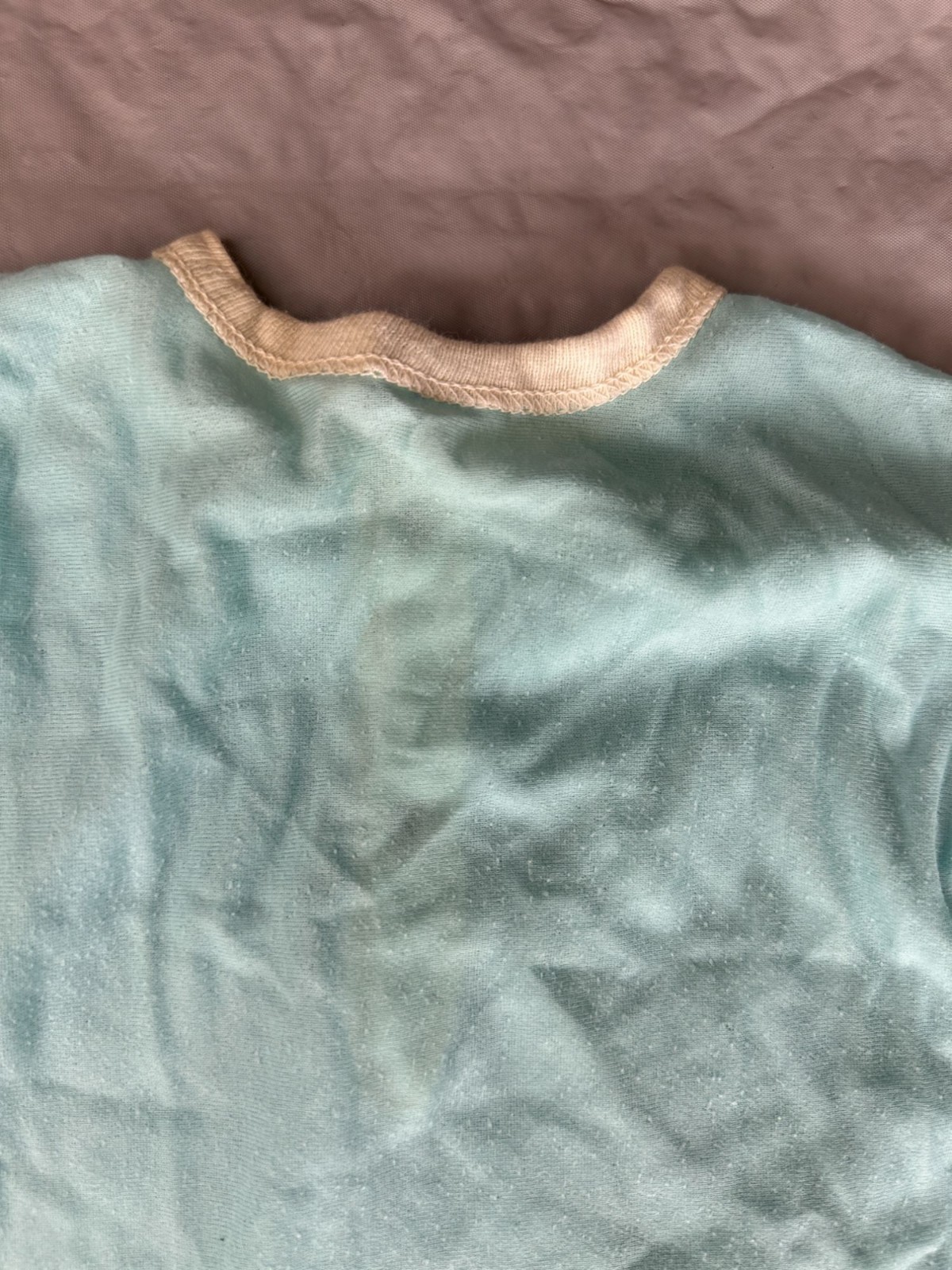 Vintage Baby Nightgown Blue Drawstring Hand Covers