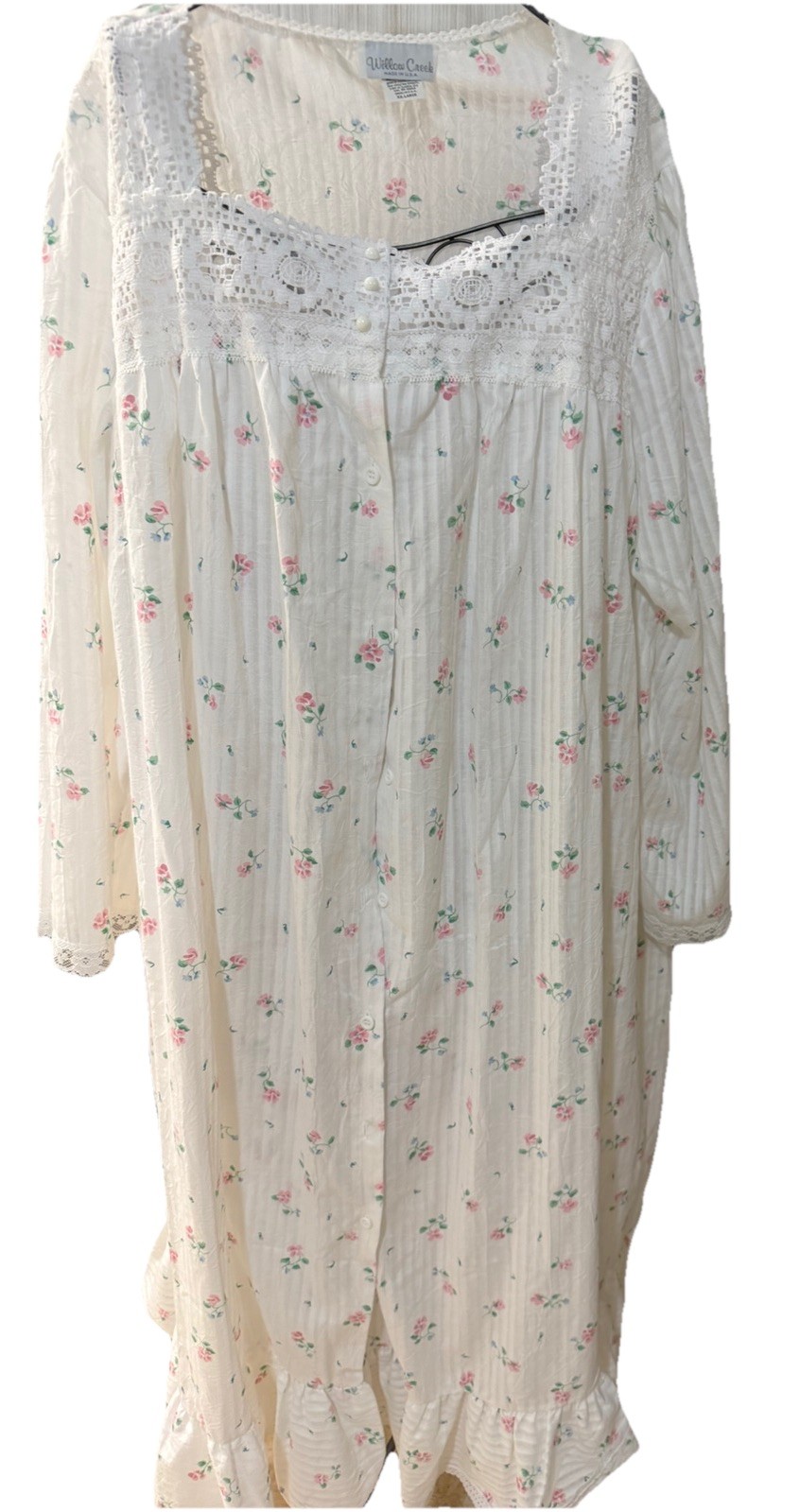 VTG 90s Nightgown & Robe Dress Feminine Floral Ruffle Cottagecore Grandma XL