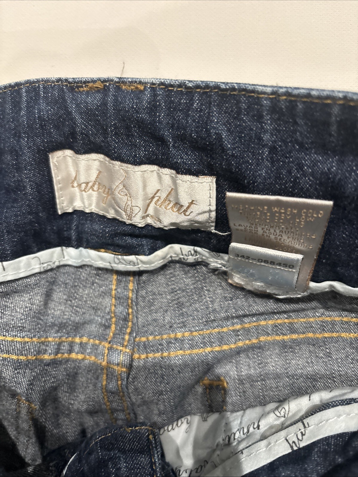 Baby Phat Flared Jeans Size 5 Low Rise Bell bottoms Gold Cat Vintage