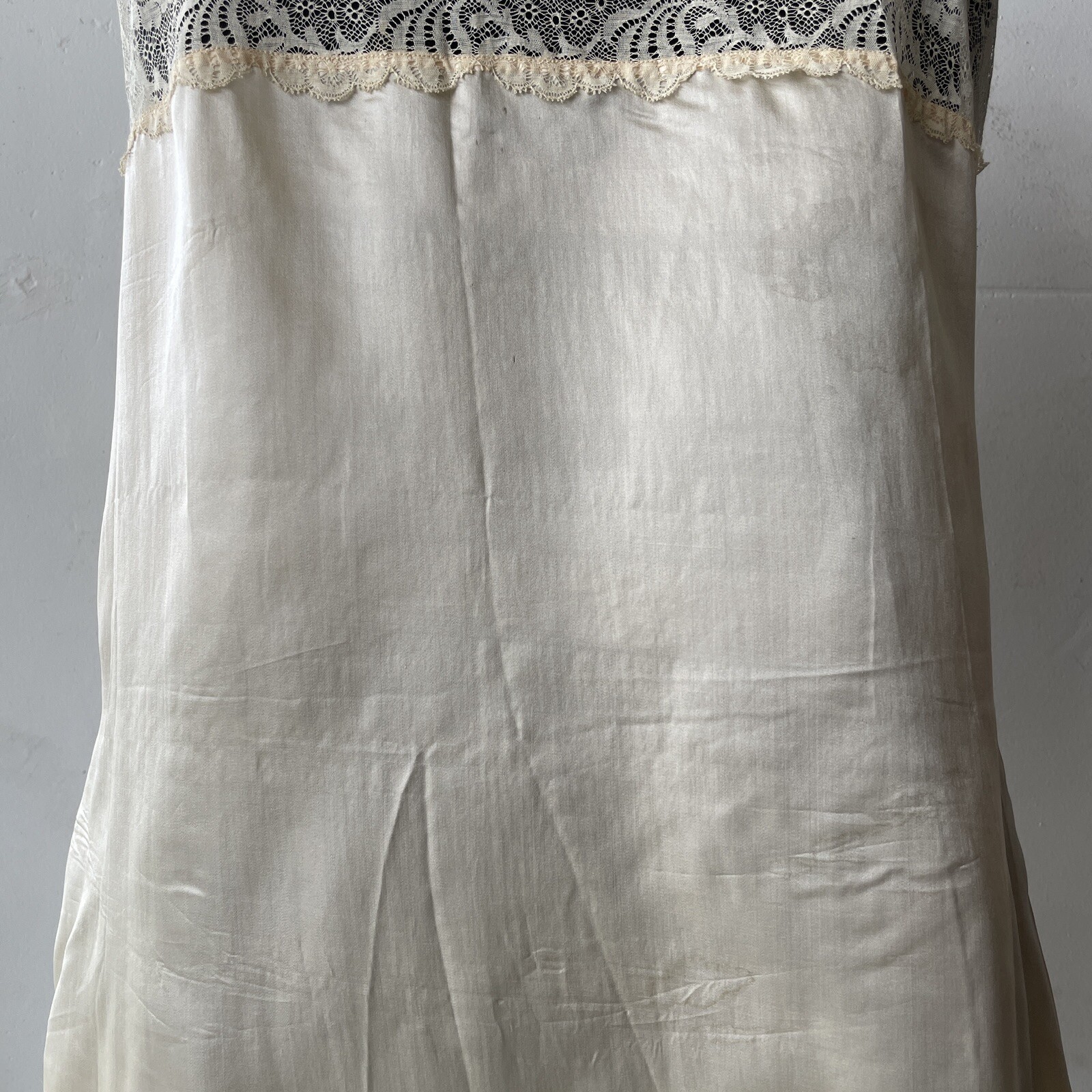 Antique VOLUP 1920s – 1930s Silk Step In Button Up Crotch Teddy Dress Slip XXL