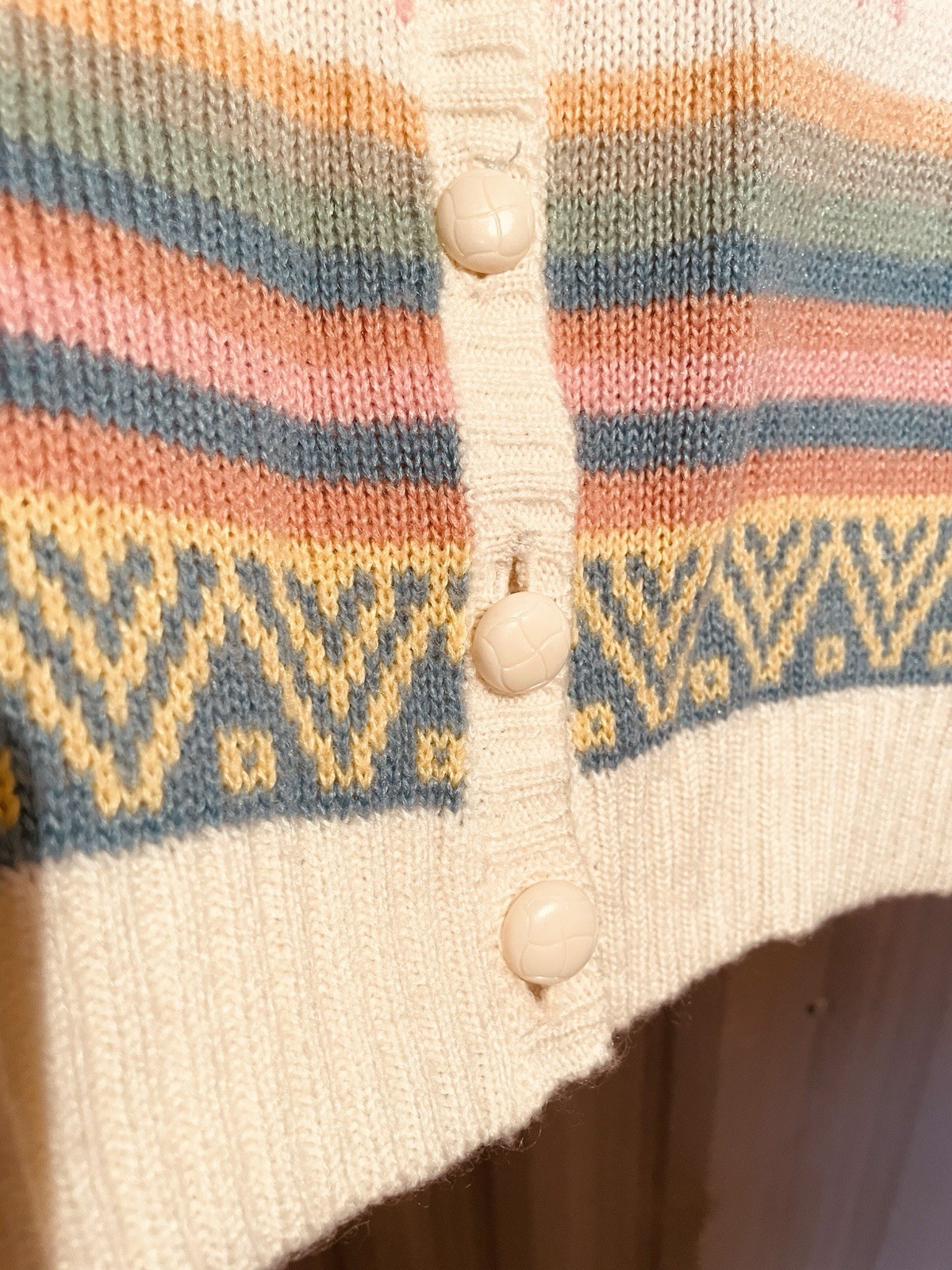 RARE 70s VTG Betsey Johnson Michael Milea Sweater Vest Pastel Kawaii S/M