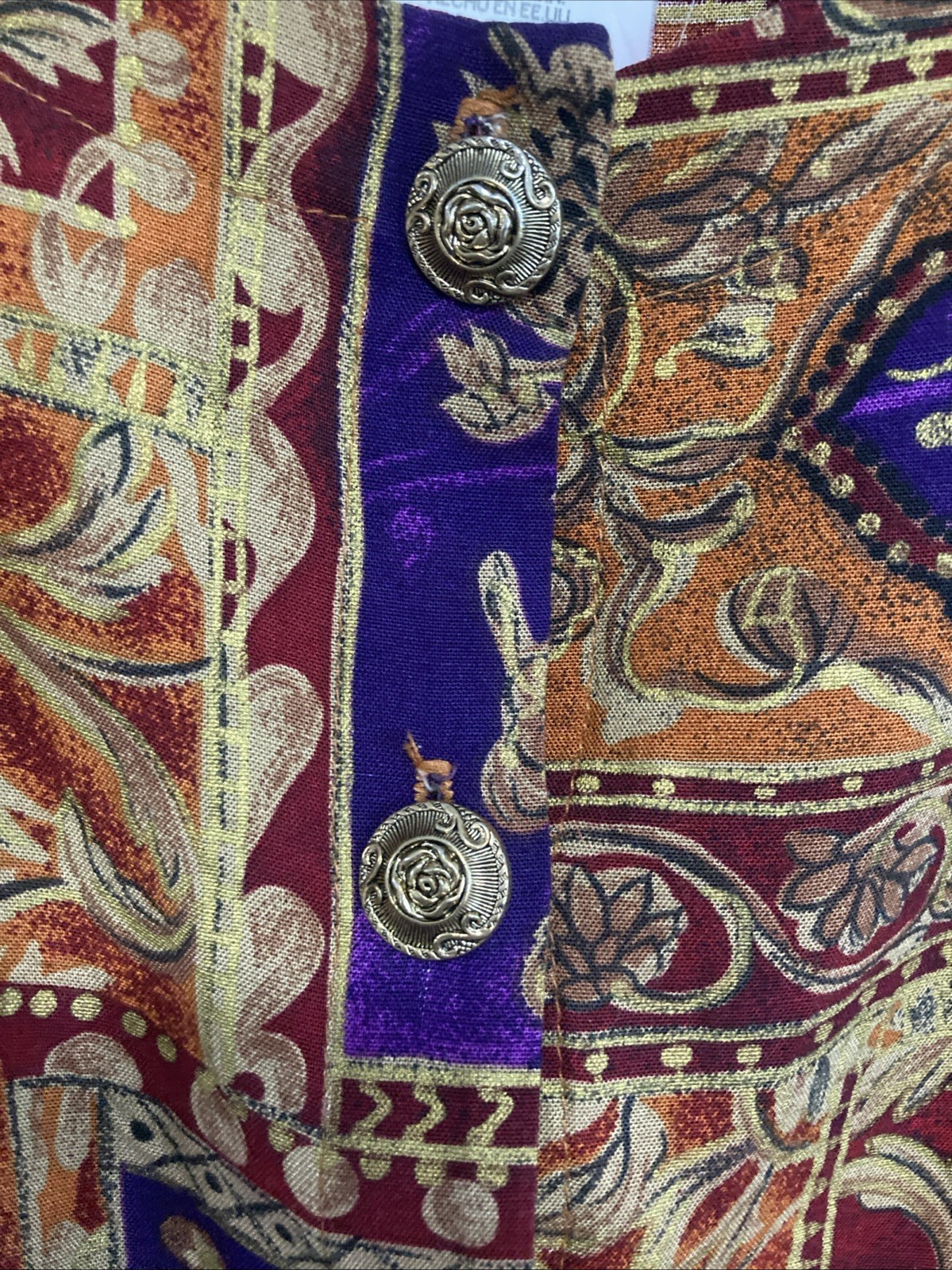 Vtg 80s 90s More Jazz Rayon Blouse Skirt Set Plus Sz 18 Tapestry Boho Floral USA