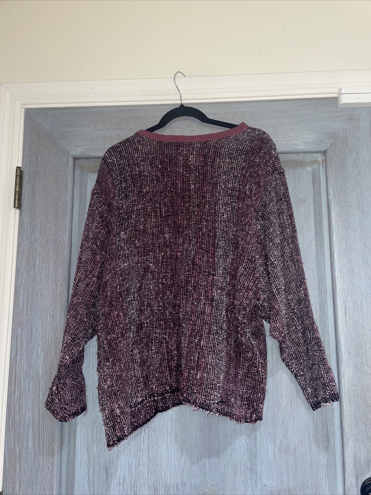Vintage Laise Adzer Cotton Rayon Purple A-Line Skirt And Sweater Set