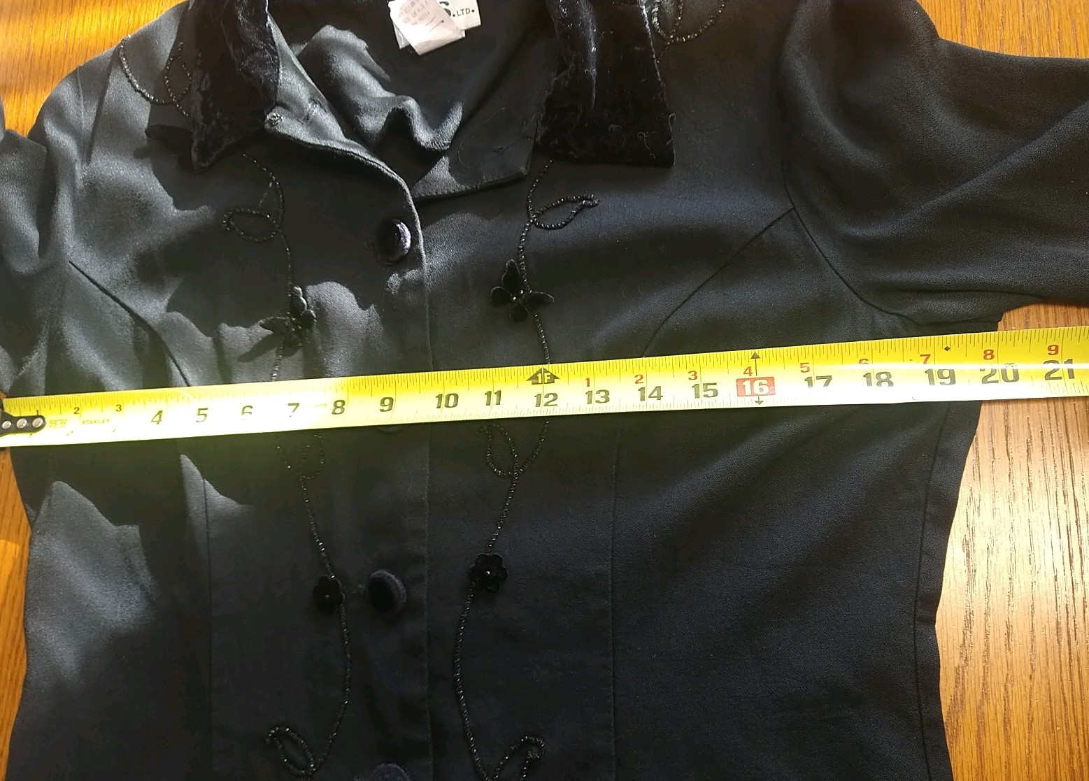 Vintage J.B.S. Black Jacket ~Velvet Collar/buttons~ 80’s Blazer~ SZ 14