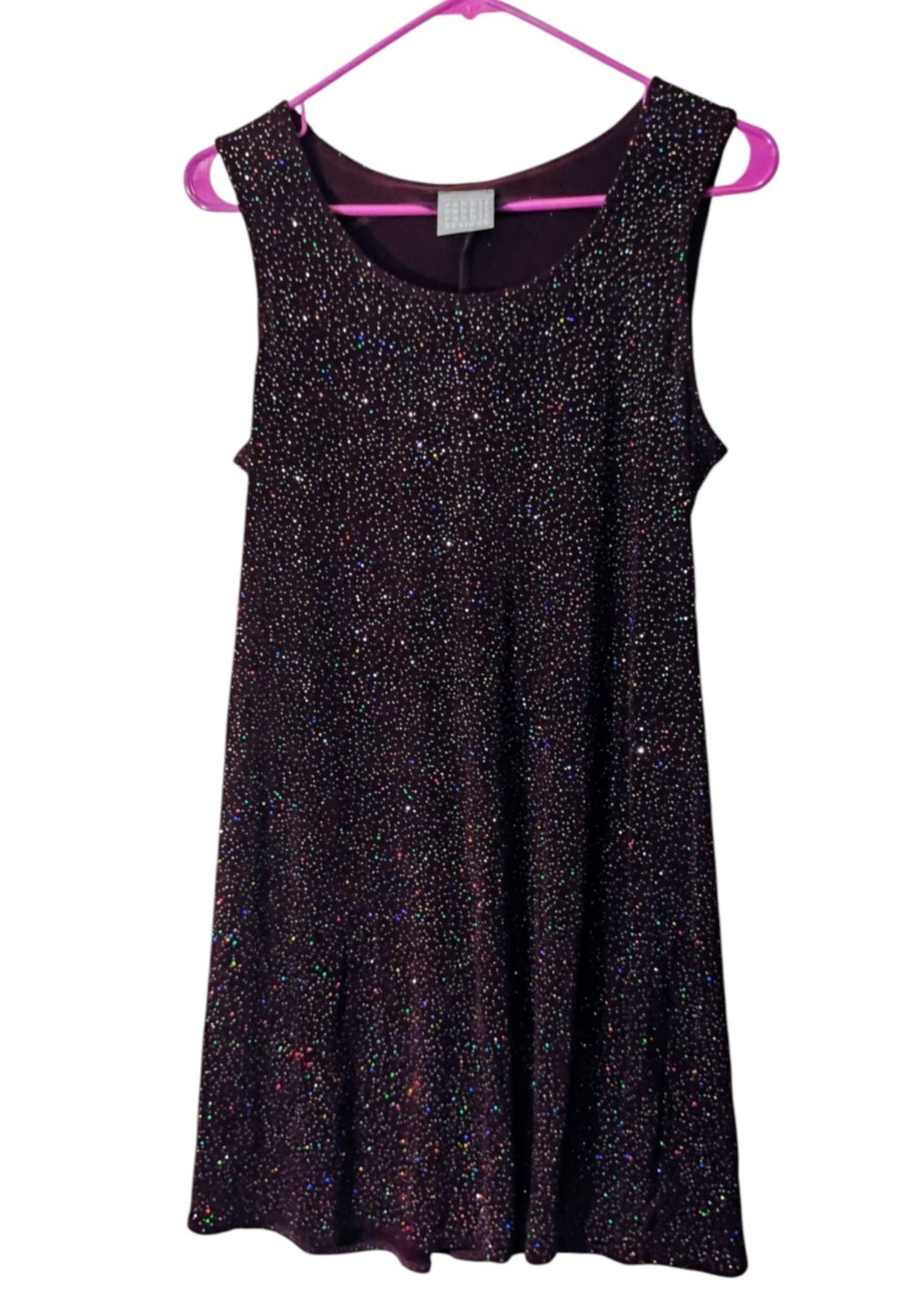 Vintage Rabbit Designs Sleeveless Mini Dress & Jacket Purple Sparkles Shimmer
