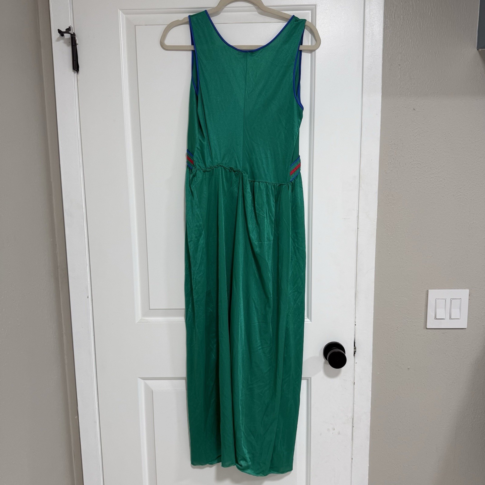 Vintage Green Mid Length Nightgown Size Medium Lingerie USA Made Soft Moments