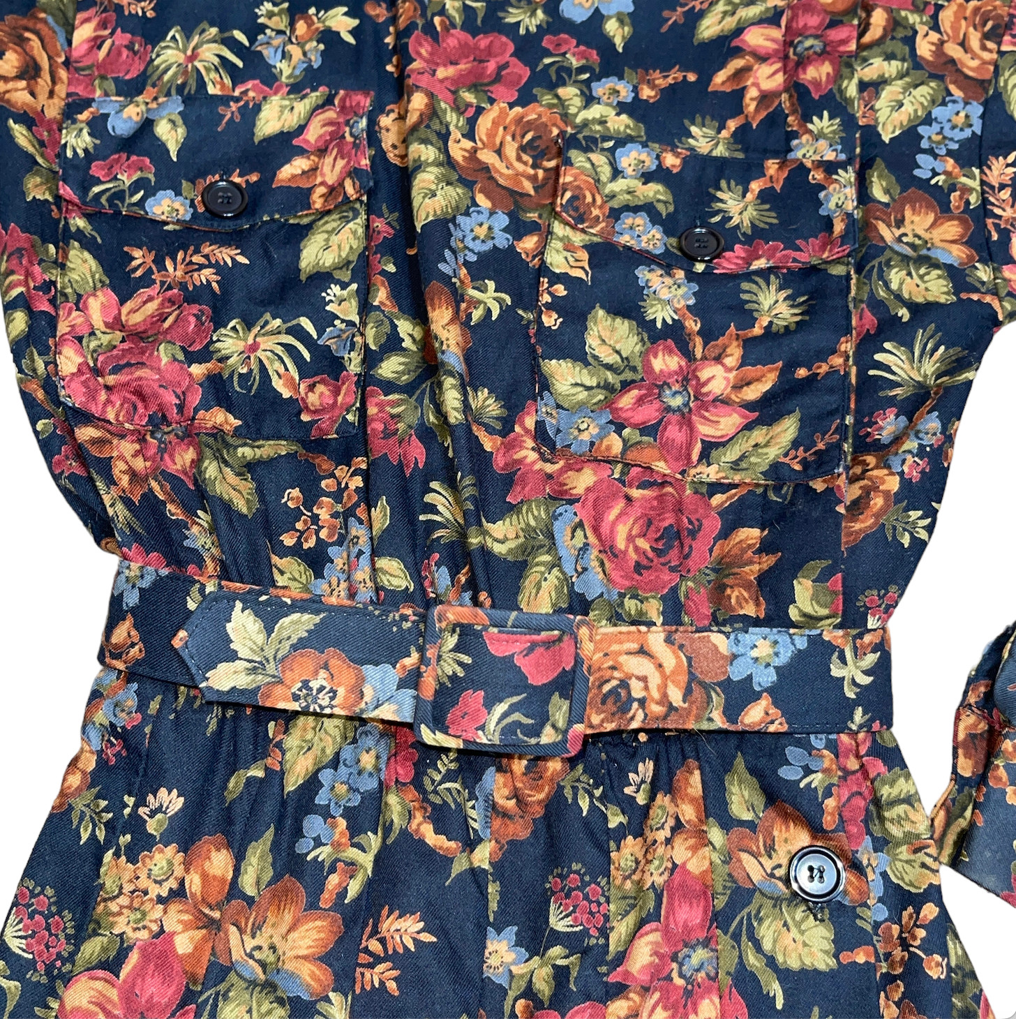Vintage 80s Viscose Black Floral Dress By Jackie Bernard For Eklektic Size 4