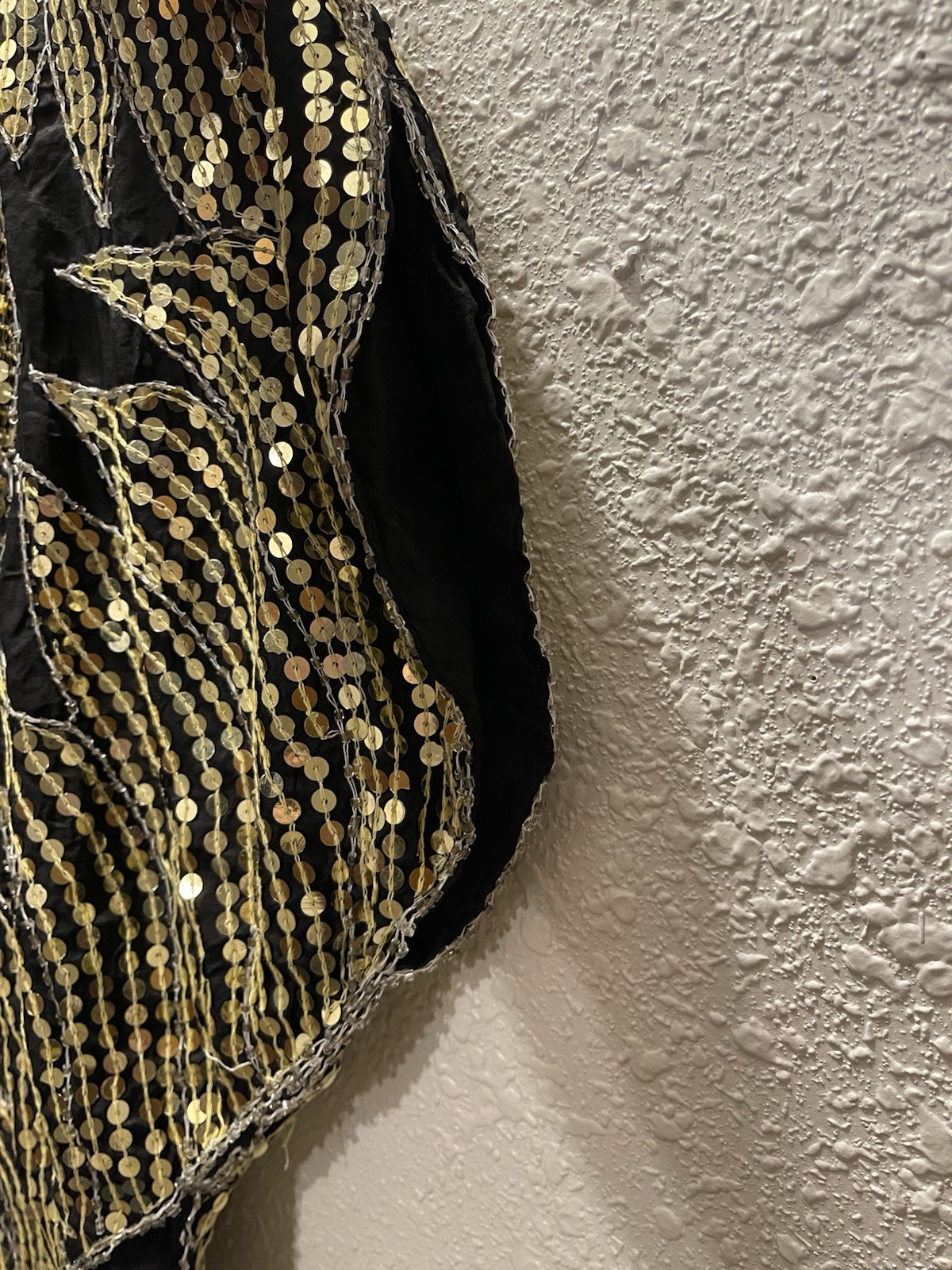Vintage 1970’s Disco Era Sequins Boho Butterfly Blouse