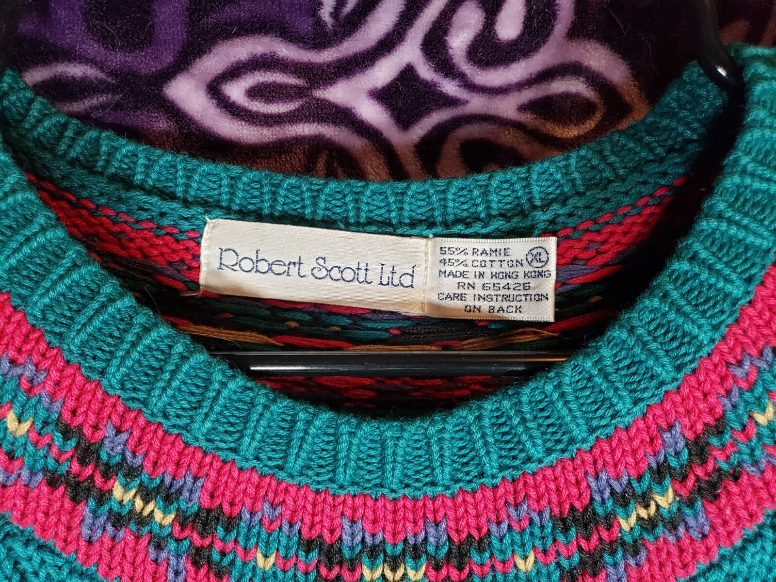 Vintage Robert Scott Ltd – Womens XL – Christmas Color Sweater (Ramie/Cotton)