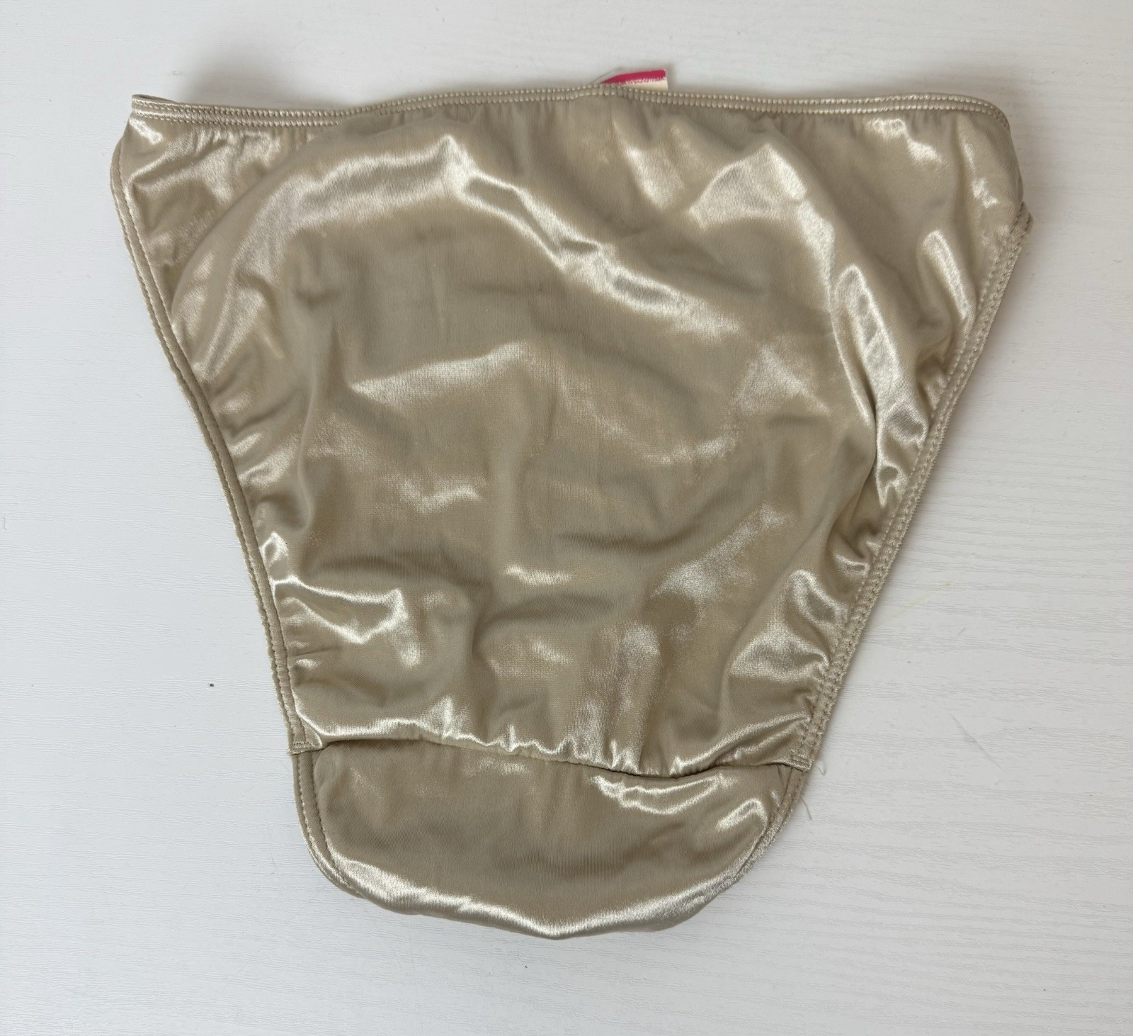 NOS Vintage Victoria’s Secret Gold Satin Bikini Panty S/5 Hi Cut USA Made