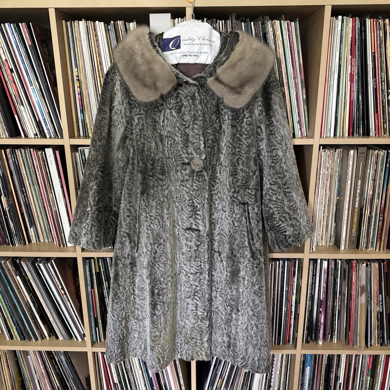 Vintage CURLY LAMB FUR COAT w/MINK FUR COLLAR Russel Taylor Vintage 1960s