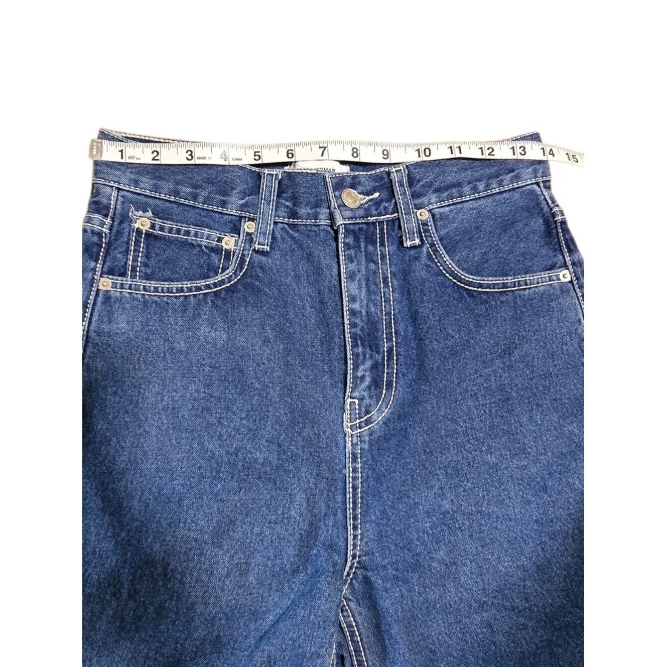 Zara Jeans Women Size 6 Dark Blue Wash Premium The Vintage High-Rise Flare Jeans