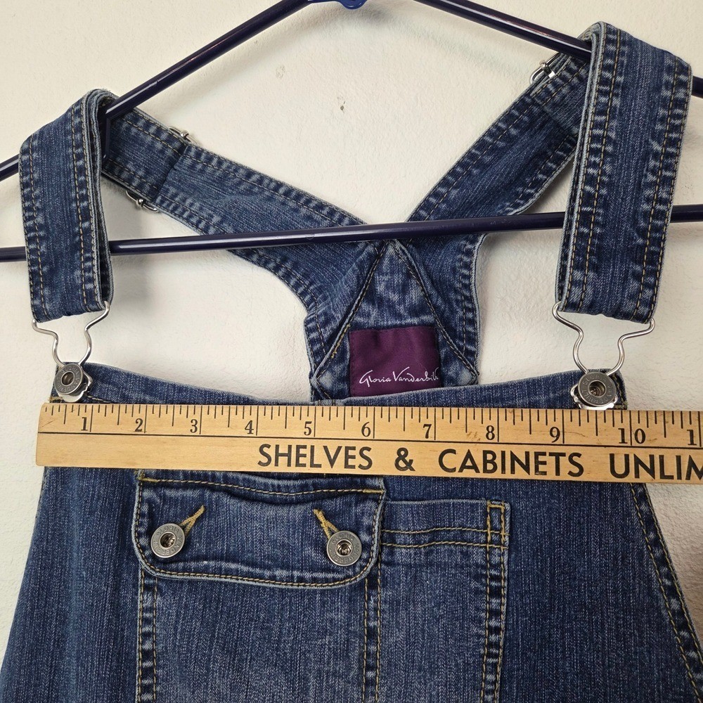 Gloria Vanderbilt Womens Denim Overall Dress Blue Pinafore Jumper Medium Wash