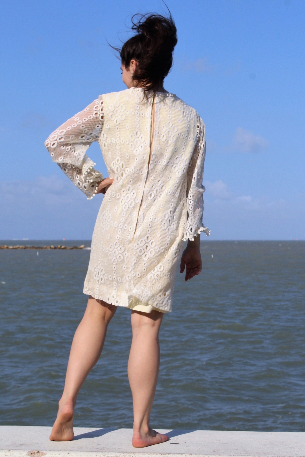 Vintage 60s Junior Sophisticates Originals Ivory Lace Dress S/M Women