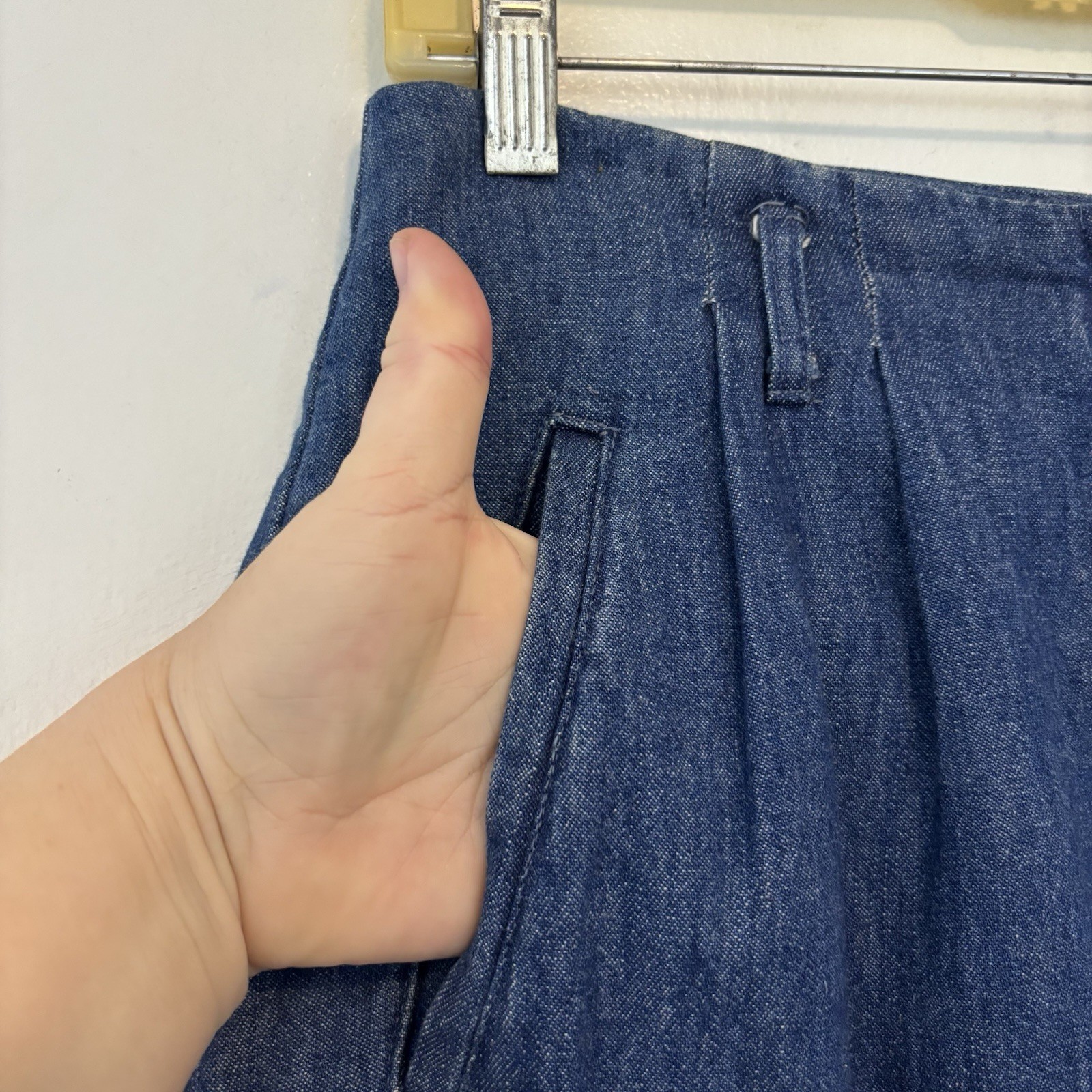 Vintage Bushwacker USA Denim Skirt Size 28 100% Cotton Pockets Maxi Long Modest