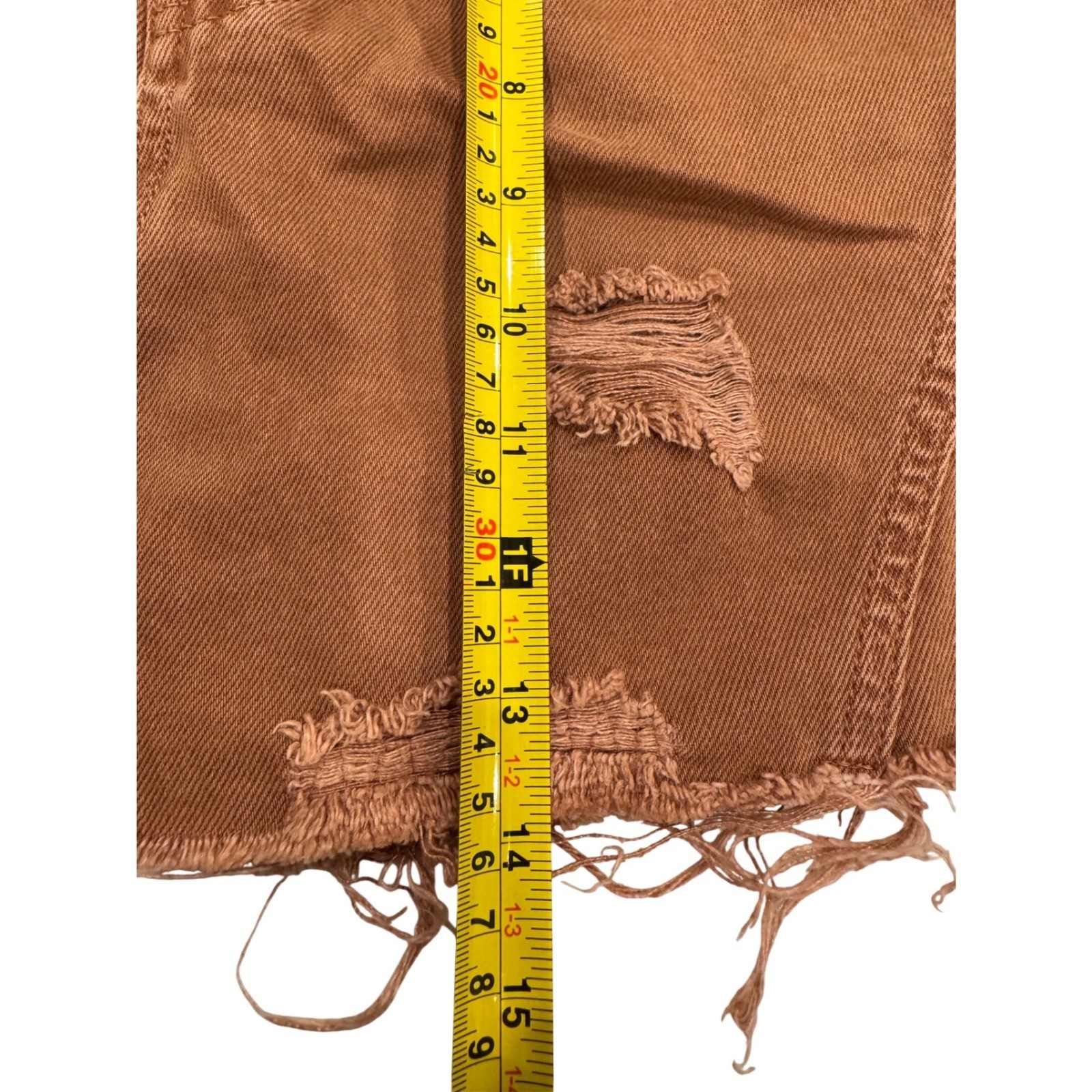 FREE PEOPLE We The Free Y2K Denim Distressed Raw Hem Mini Skirt Size 27