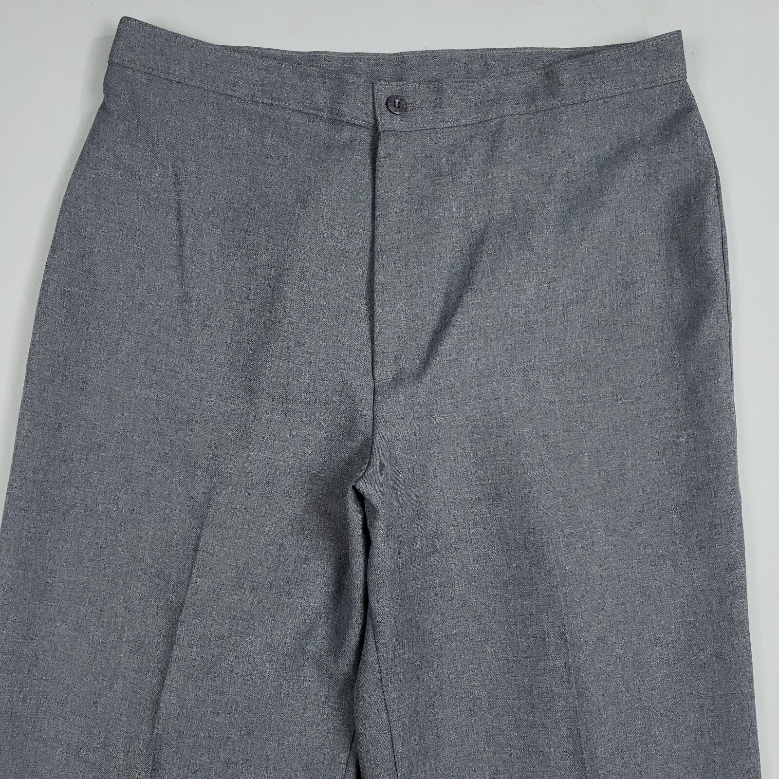 Vtg 70s Levis Bend Over Pants Women 34 Gray Polyester Slacks High Rise Waisted
