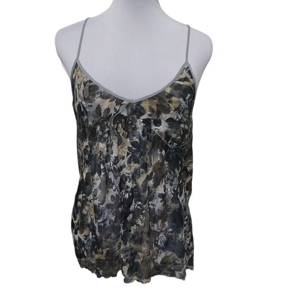 Free People Intimately Floral Lace Racerback Camisole Grey Tan Small S P