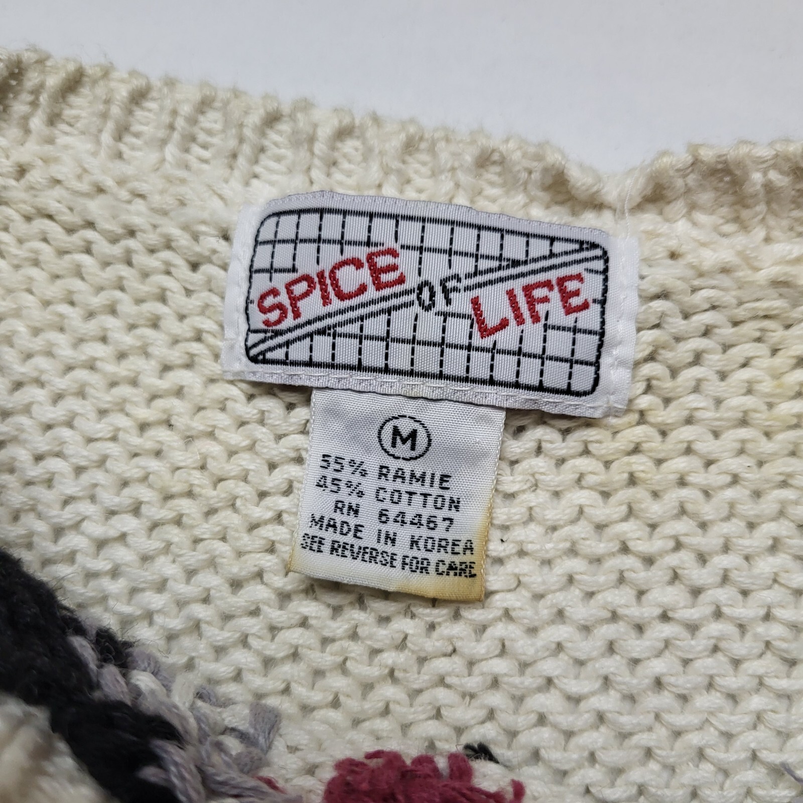 Vtg Spice Of Life Sweater Womens M Flowers Crewneck 90s A97
