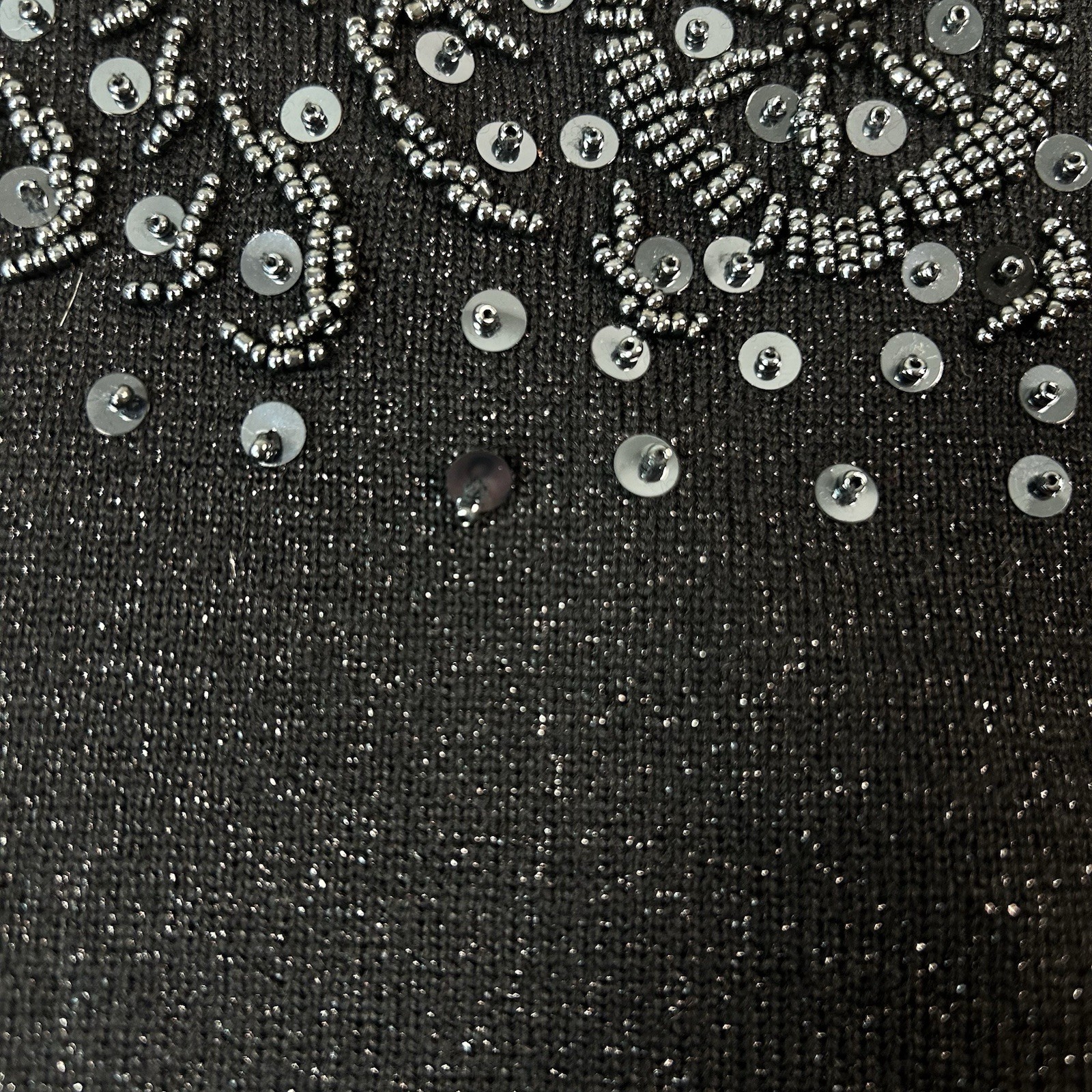 Art To Wear Vintage Knit Beaded Sequin Embellished Black Vest Women’s Size PS