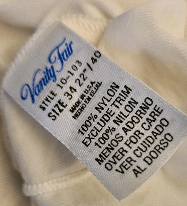 Vanity Fair Satin With Lace White Full Slip Dress Womens Size 34