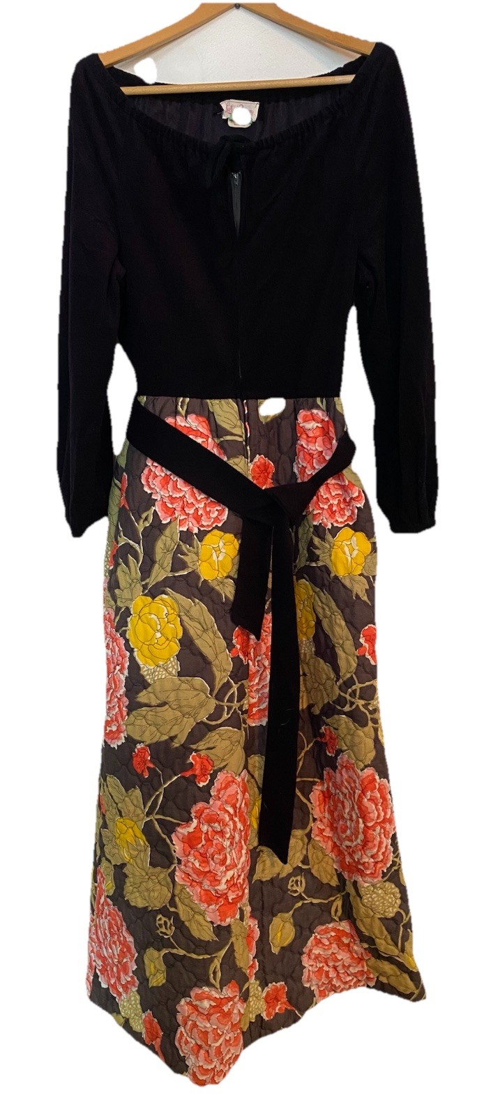 ⭐️Evelyn Pearson Vintage Size 10 Velour Quilted Floral Dress With Pockets⭐️