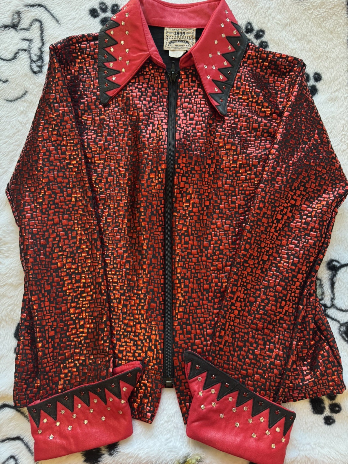 1849 ‼️Authentic Ranchwear ‼️ Western Zip Shirt Rhinestone Rodeo USA Made