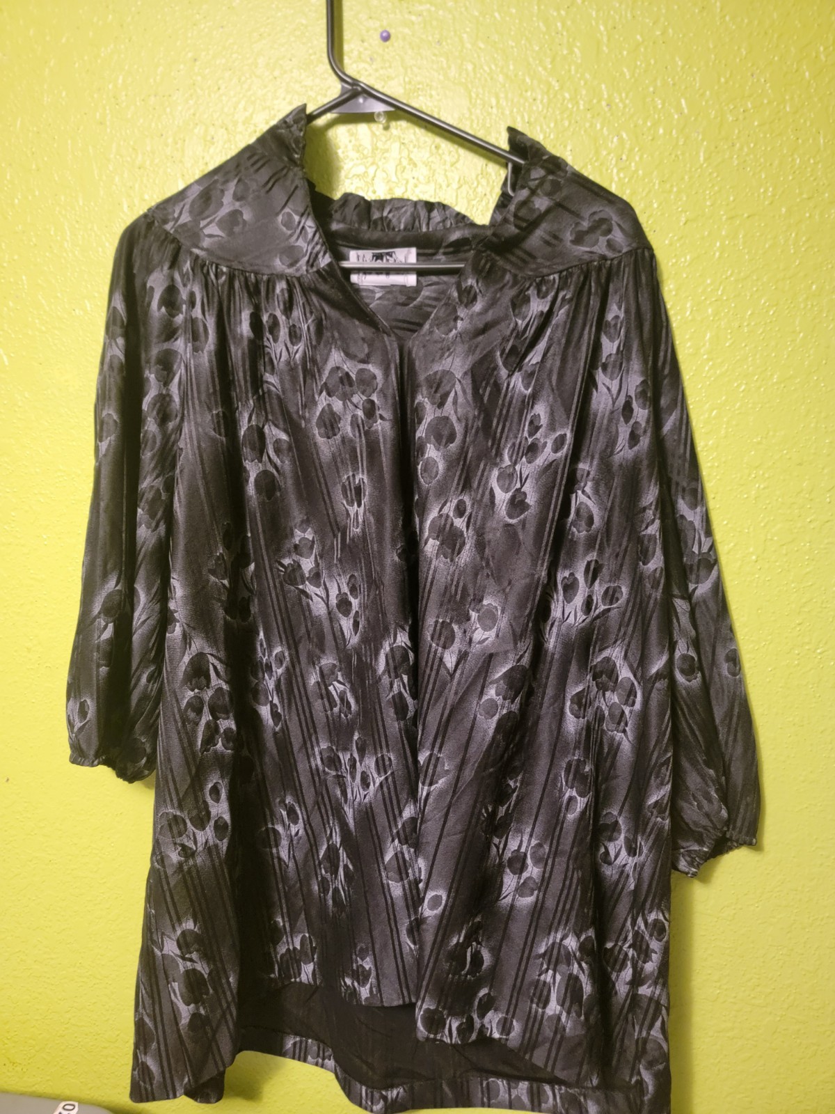 Vintage Womens Top Max’s Lady Made In USA Black Blouse 2XL
