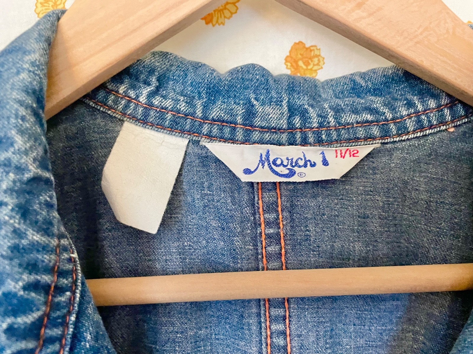 Vintage 70s Denim Jumpsuit March 1 Zip Front Utility Workwear USA Cotton 11 12