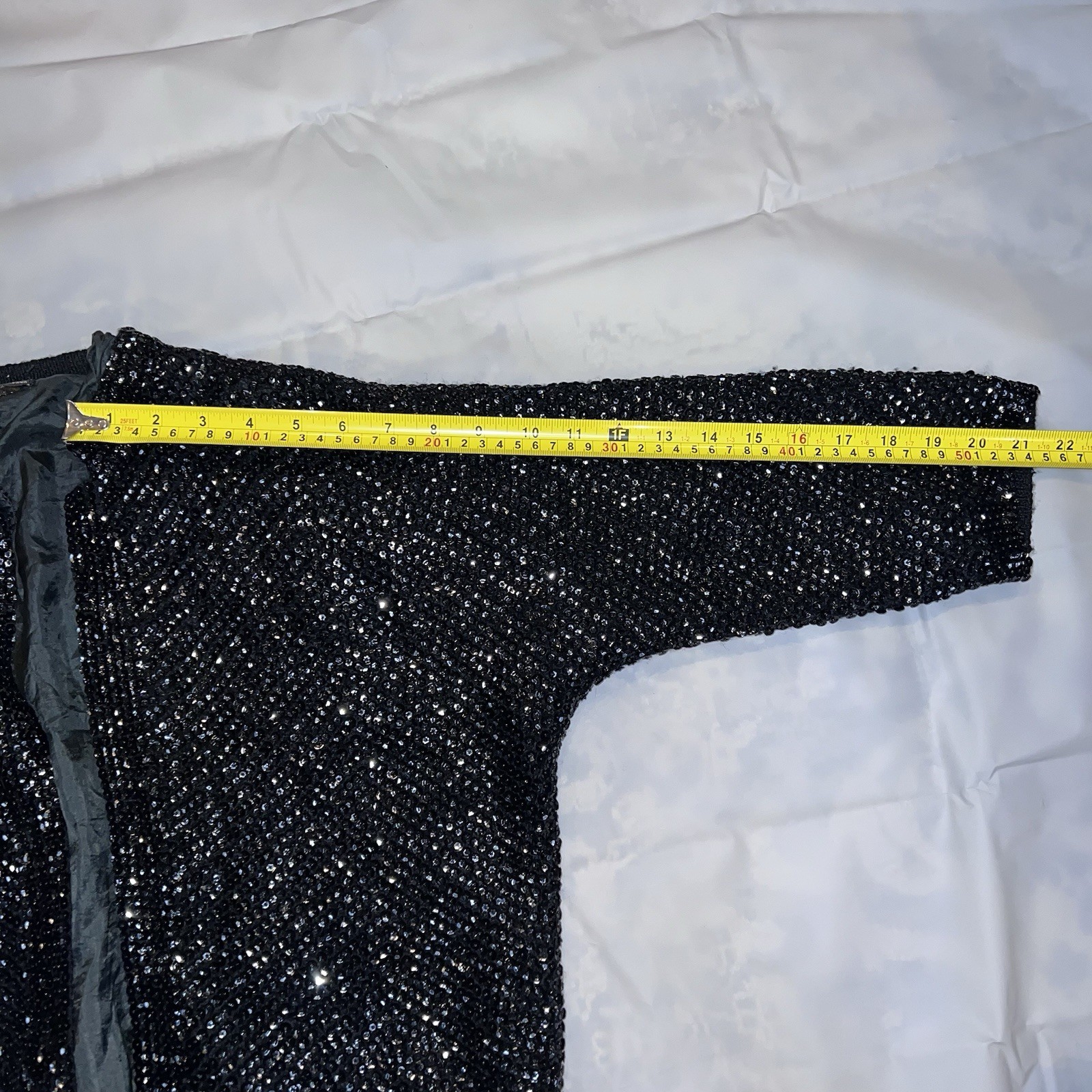 Vintage Cyn Les Sequin Women’s Black Sequin Lined Jacket EU 38 US 6–8 Elegant