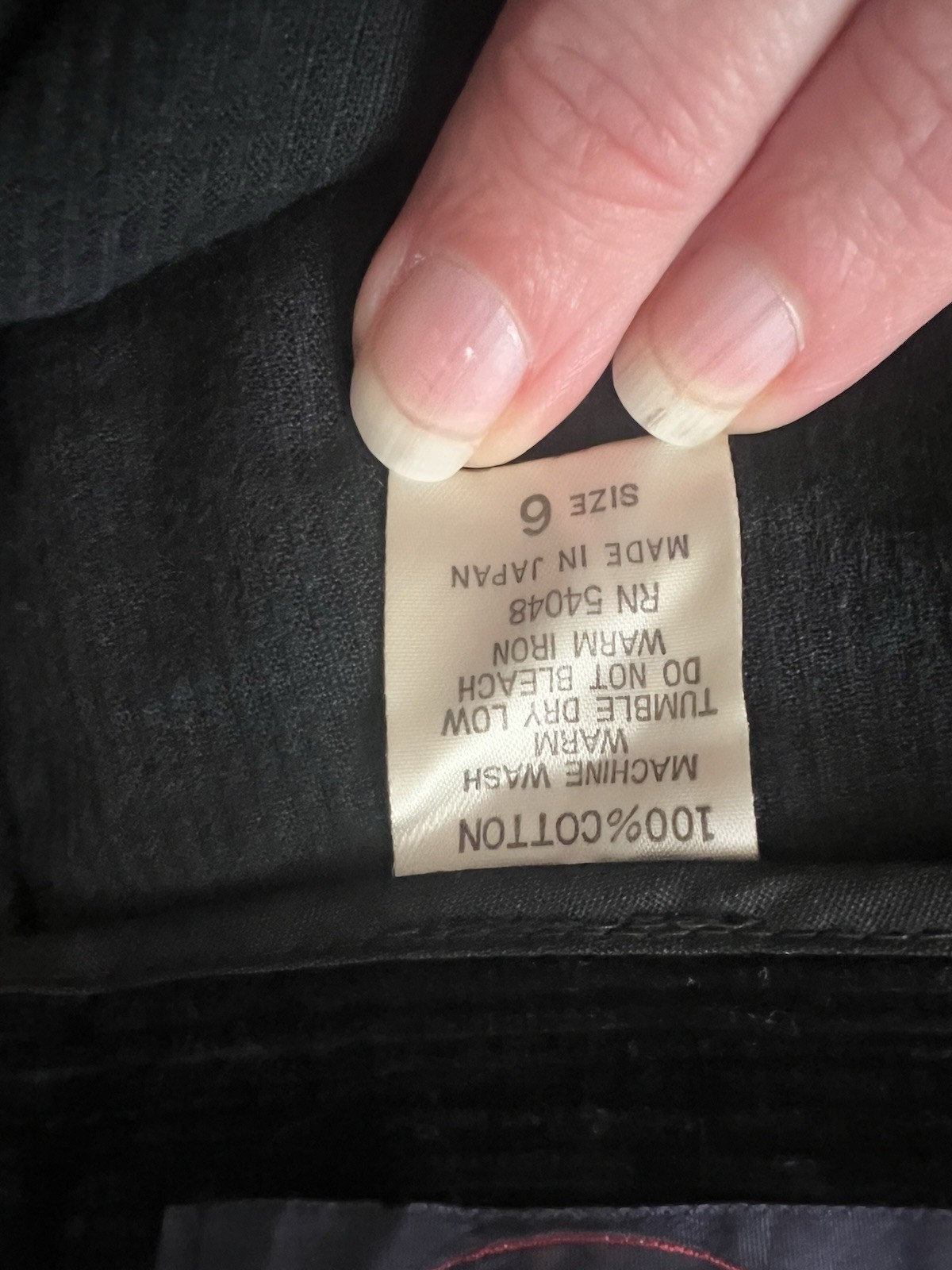 VTG Allen Lolly Nottingham England Black Corduroy Skirt Cotton VTG Size 6