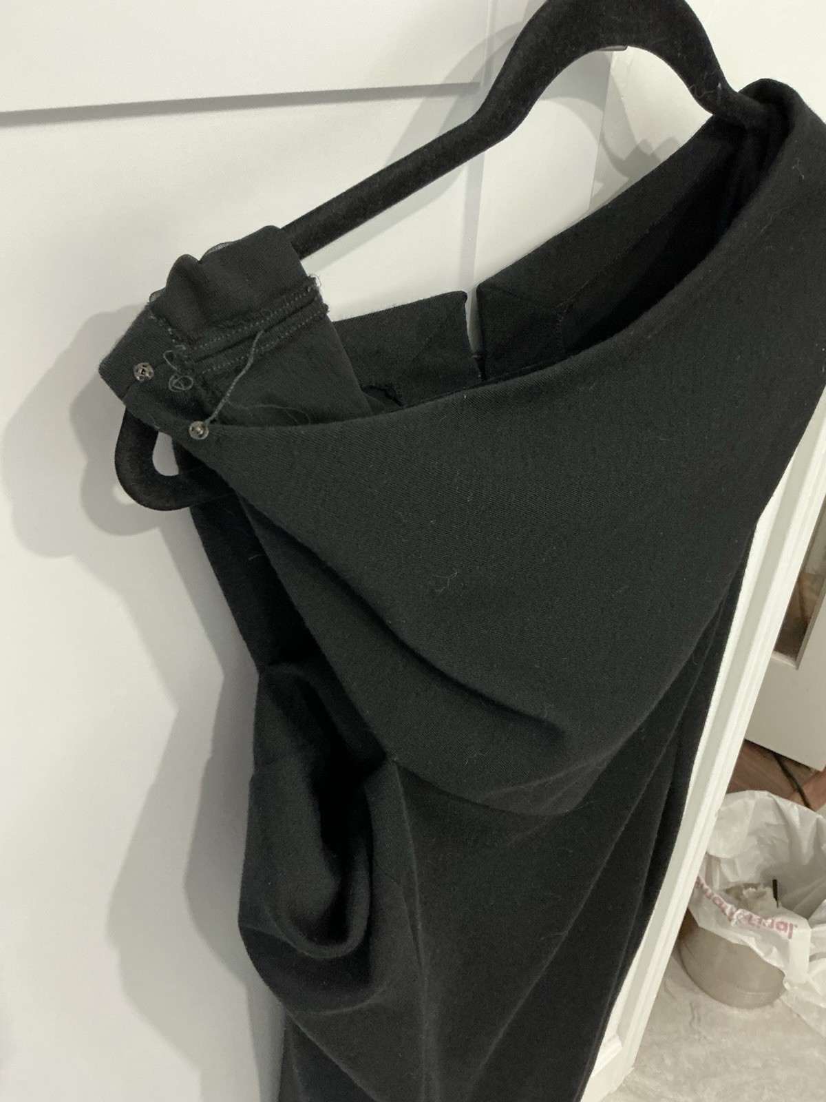 Pauline Trigere Vintage Rare Black Wool Sleeveless Cocktail Dress