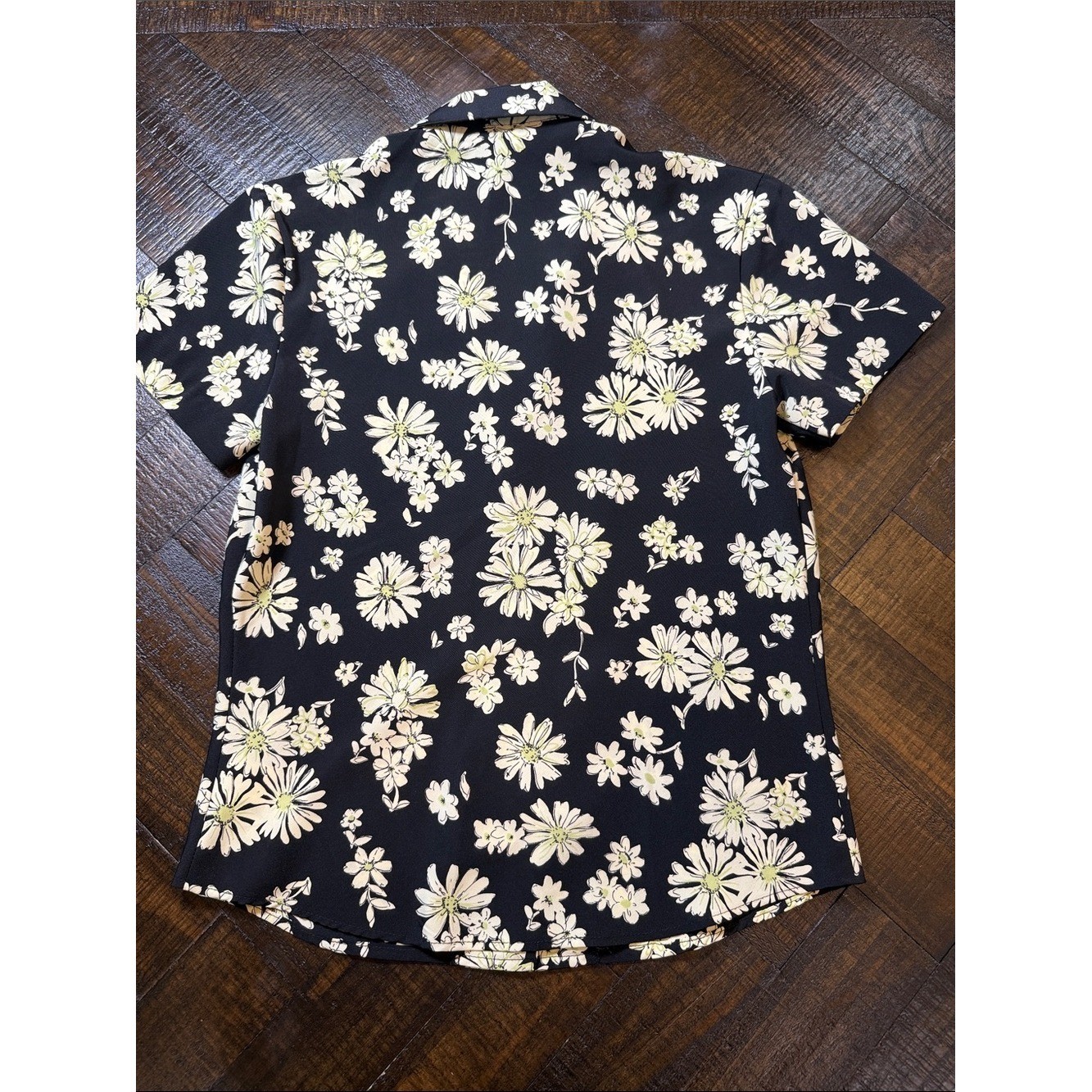 Vintage 90s Y2K Rampage Floral Button Up Blouse S Black Cottagecore
