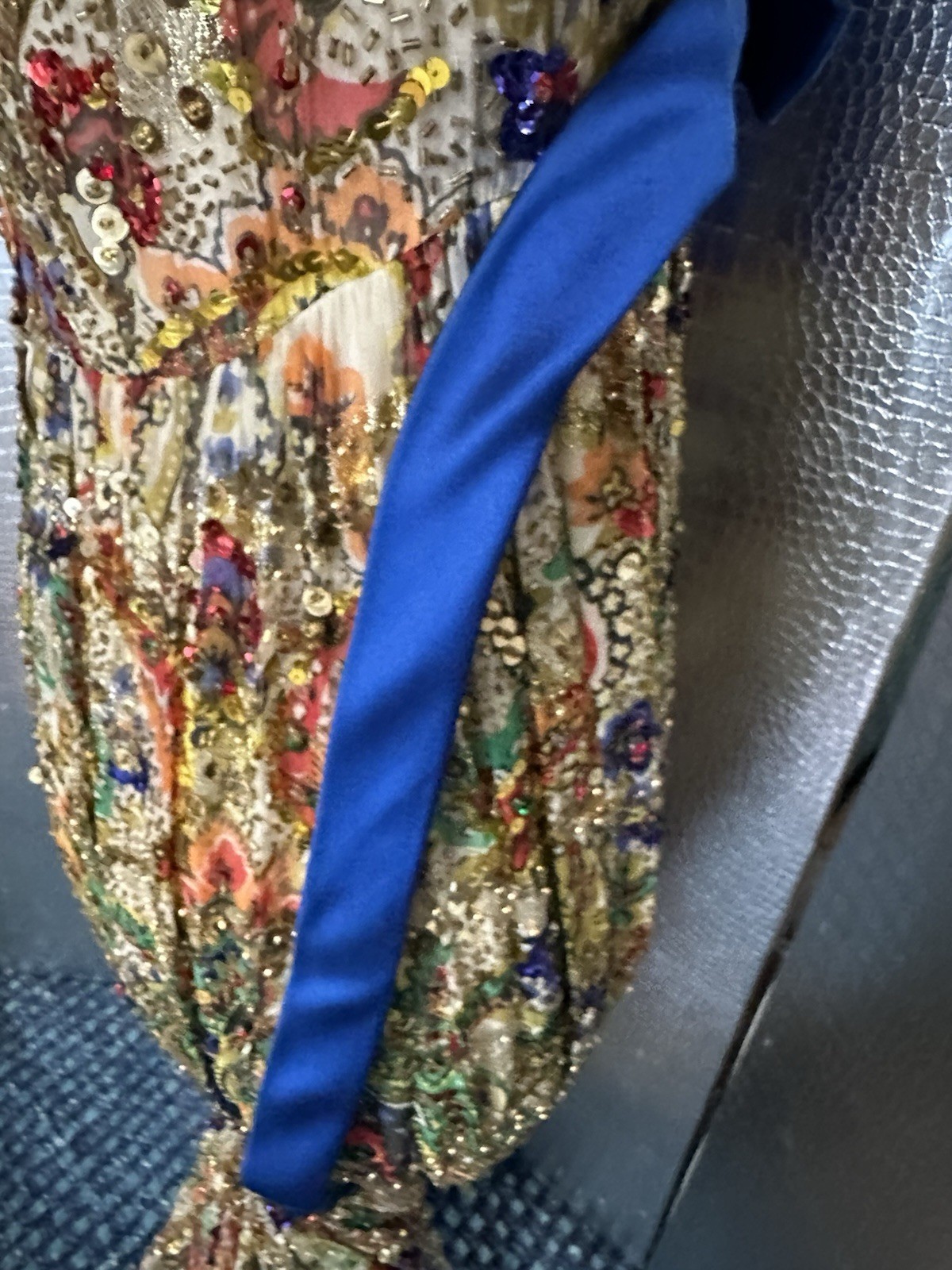 Vintage possible Sara Fredericks Multi-Color Beaded Evening Gown Palm Springs