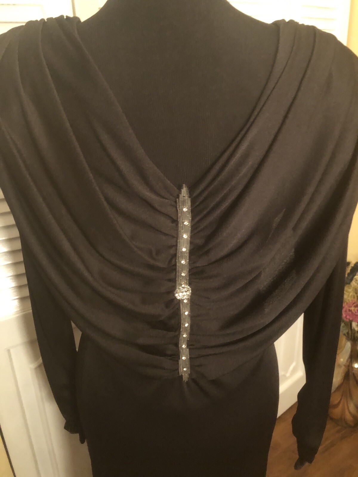 Climax Karen Okada Vintage Black Formal Dress W/Beading – 10