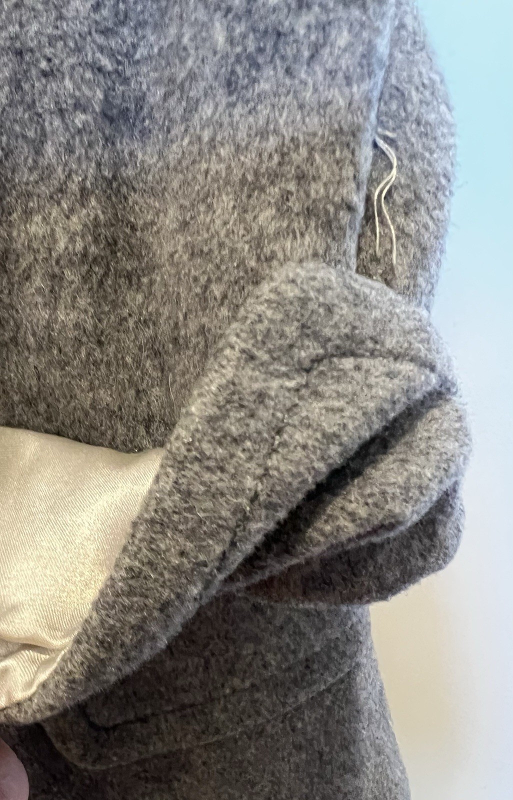 Celine Paris Gray Cashmere Wool Long Women Coat Made In France Padded Shoulders